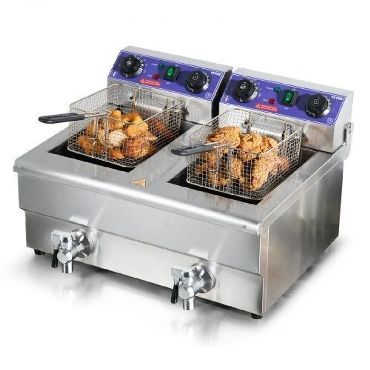 Commercial Electric Deep Fryer Countertop Deep Fryer with Dual Tanks 6000W - Image 1