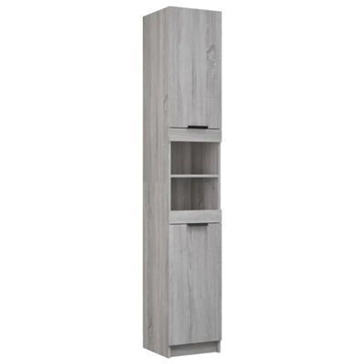Bathroom Cabinet Grey Sonoma 32x34x188.5 cm Engineered Wood - Image 2