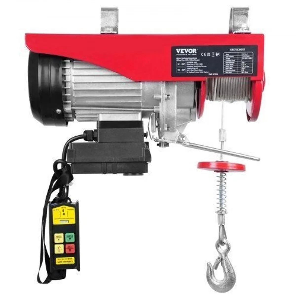 Electric Hoist, 2200 lbs Lifting Capacity, 1600W 220V Electric Steel Wire Winch with Wireless Remote Control, 40ft Single Cable - Image 1