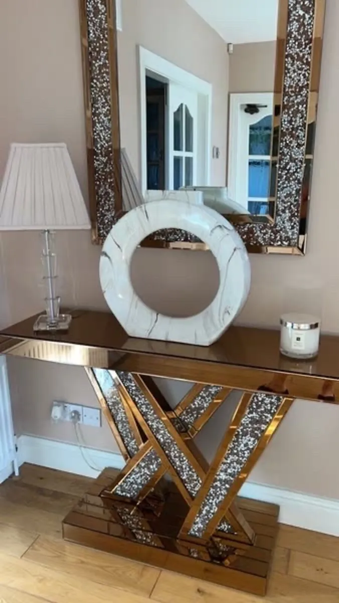 Console table and matching mirror