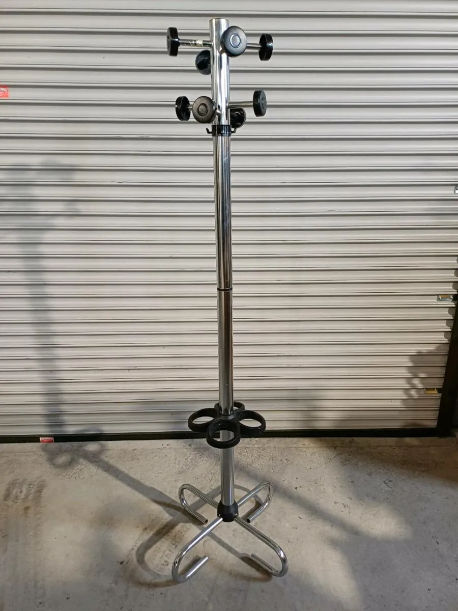 Stainless Steel Coat & Brolly Stand - Image 1