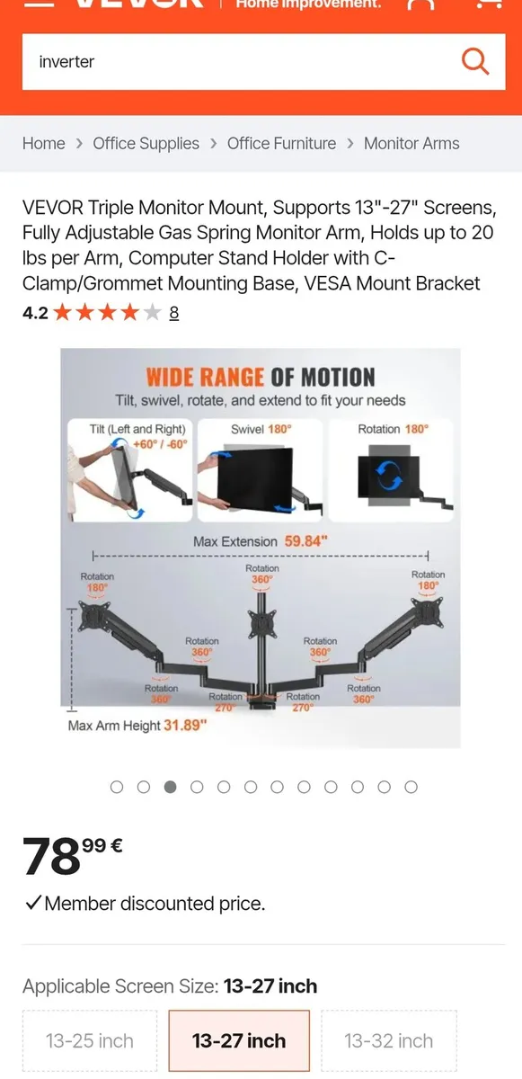 Triple Screen Desk Mount - Like New - Image 1