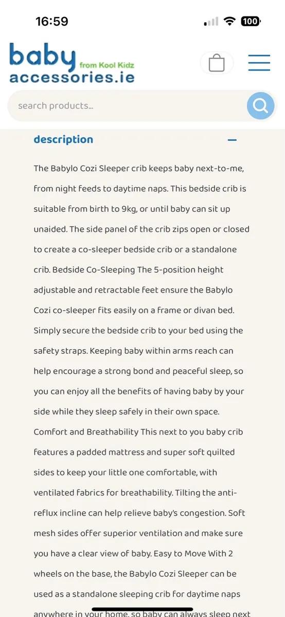 Babylo Cozi Co-sleeper - Image 4