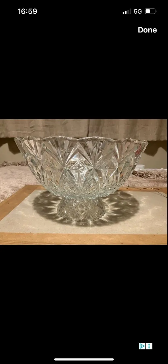 Vintage cut glass fruit bowl - Image 2
