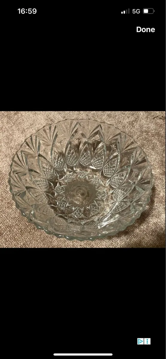 Vintage cut glass fruit bowl - Image 3