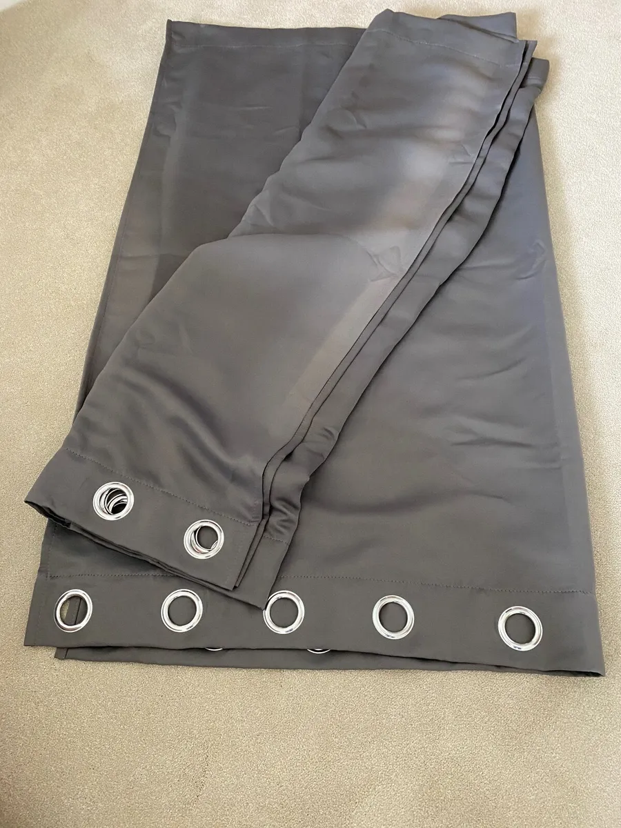 Black-out grey curtains