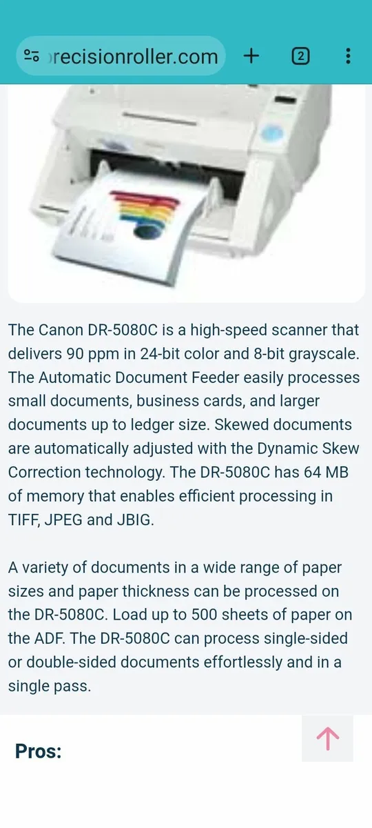 Canon DR 5080C high speed document/photo scanner - Image 2