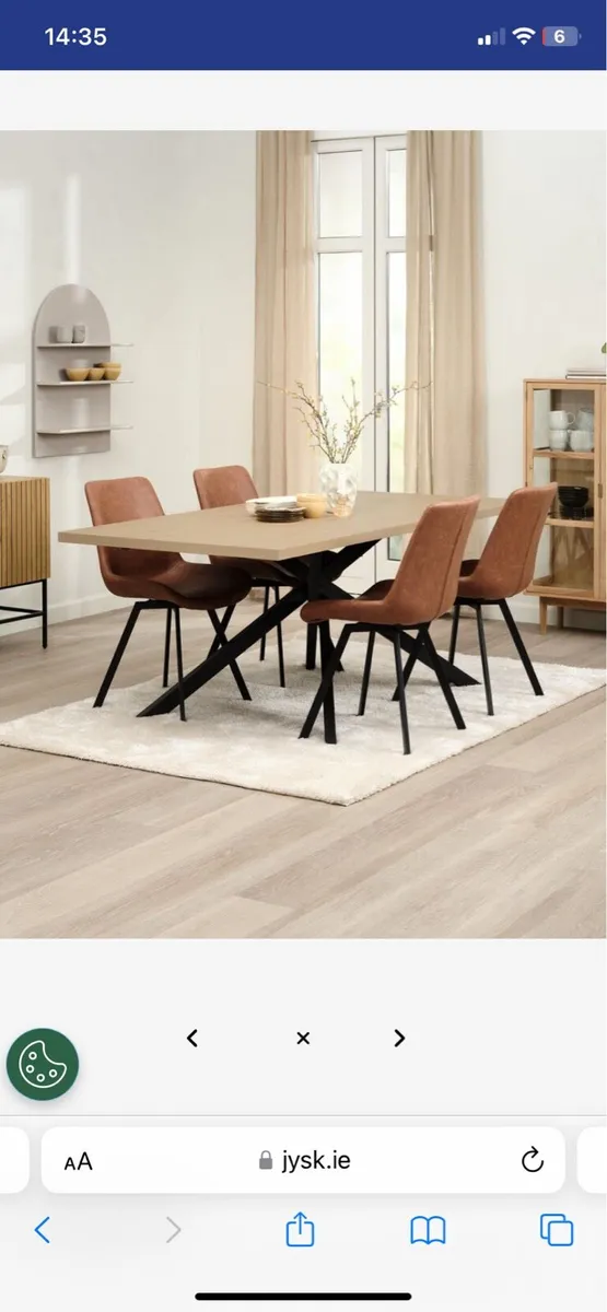 Like New Oak effect table with black metal legs - Image 1