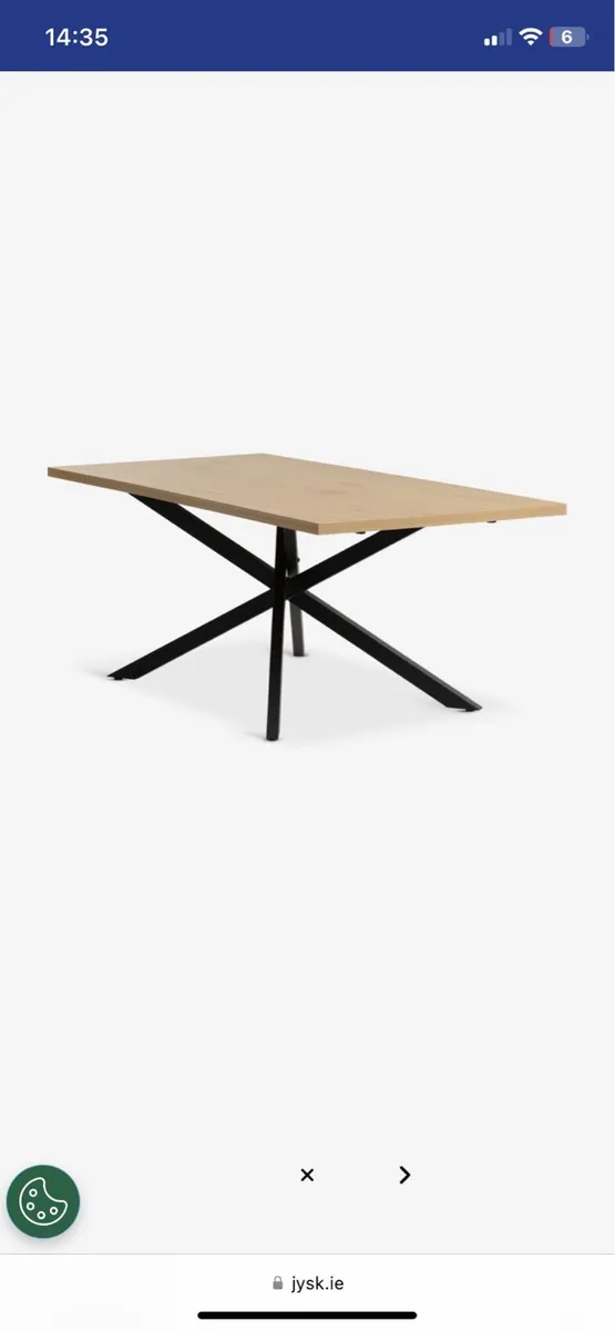 Like New Oak effect table with black metal legs - Image 2