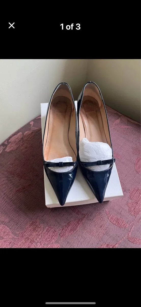 LK Bennet navy Patent shoes - Image 3