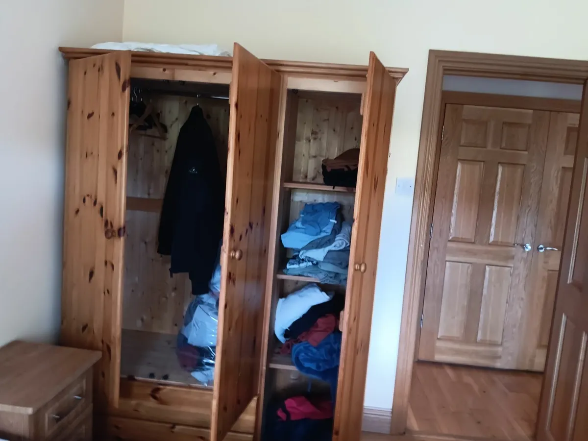 Large pine wardrobe - Image 4
