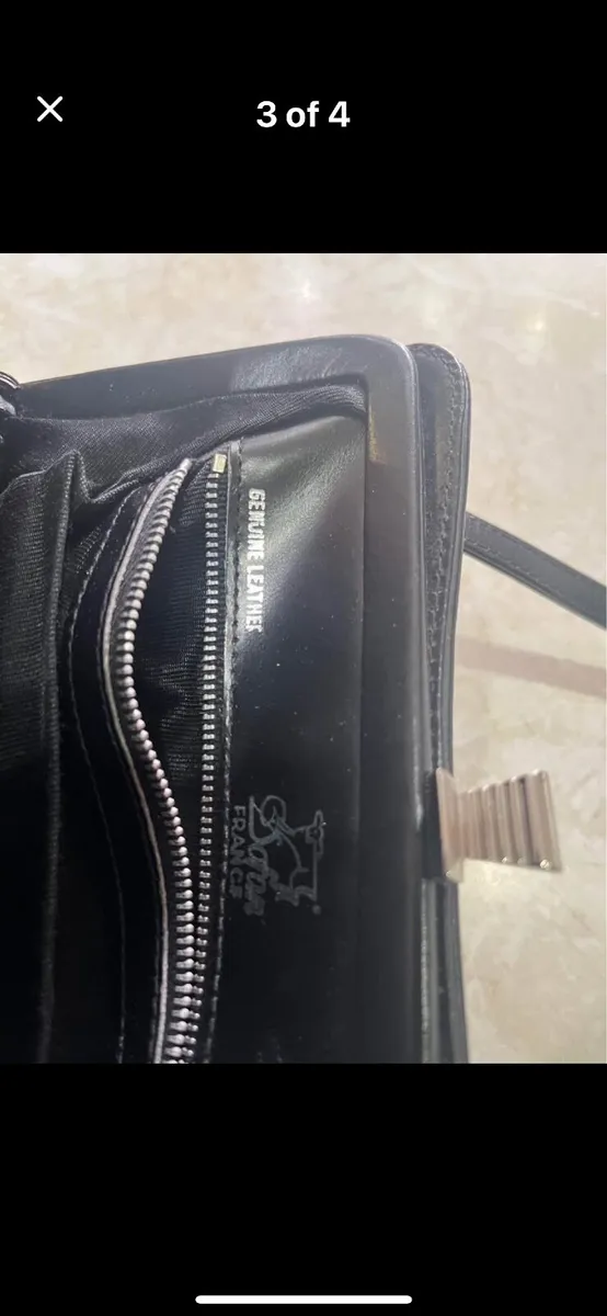 Vintage French leather bag - Image 2