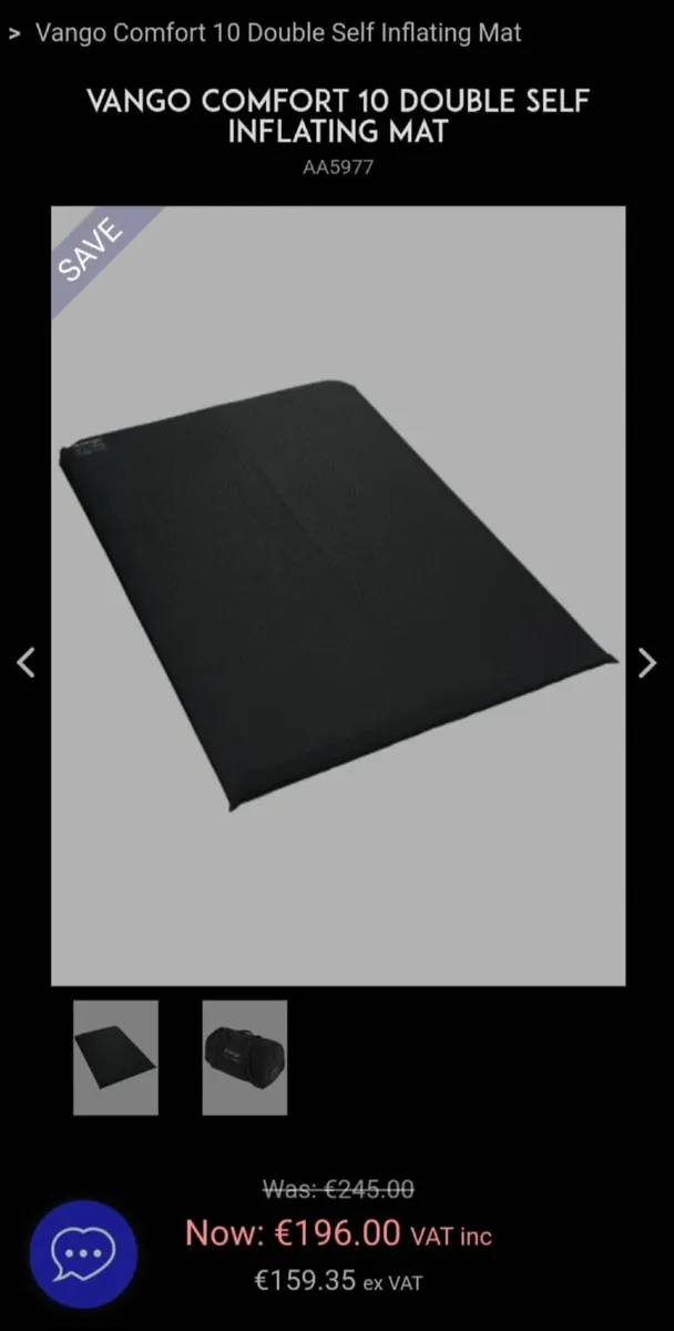 Vango comfort 10 self inflating sleeping mat - Image 1