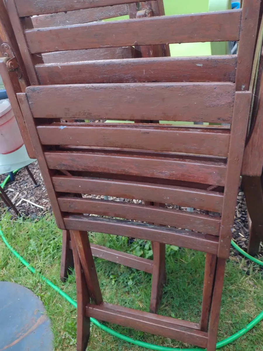 Heavy Solid wood garden/patio chairs - Image 1