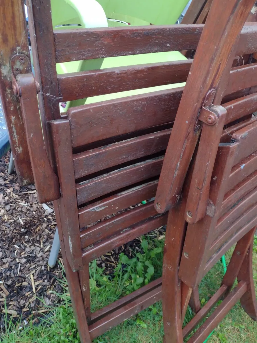 Heavy Solid wood garden/patio chairs - Image 4