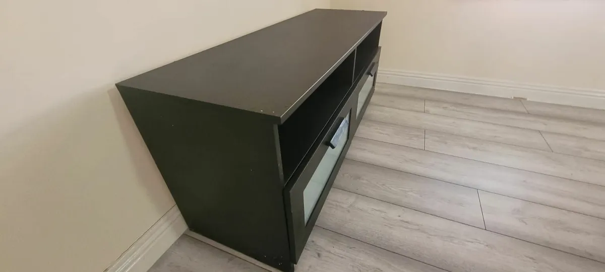Modern Black TV Unit with Storage – 123cm - Image 2