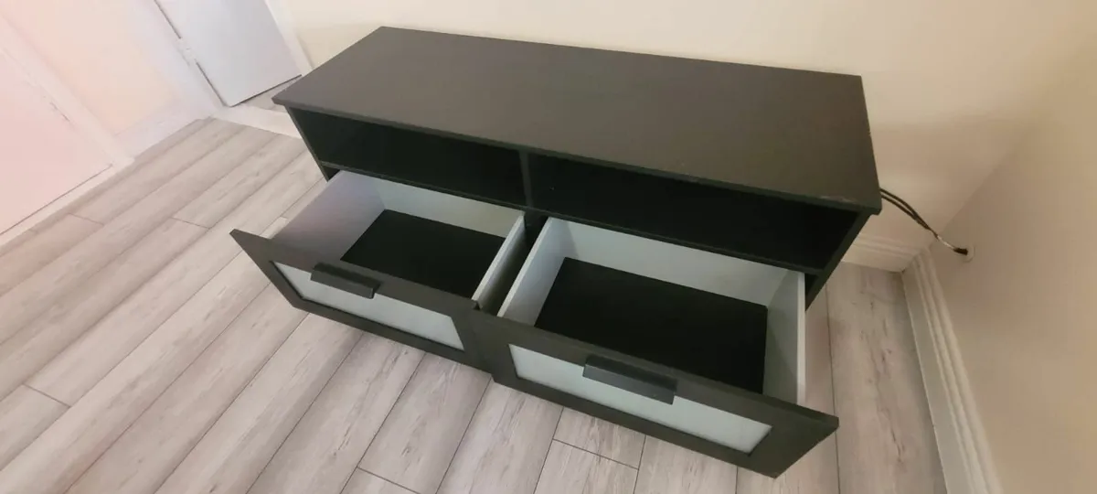 Modern Black TV Unit with Storage – 123cm - Image 3