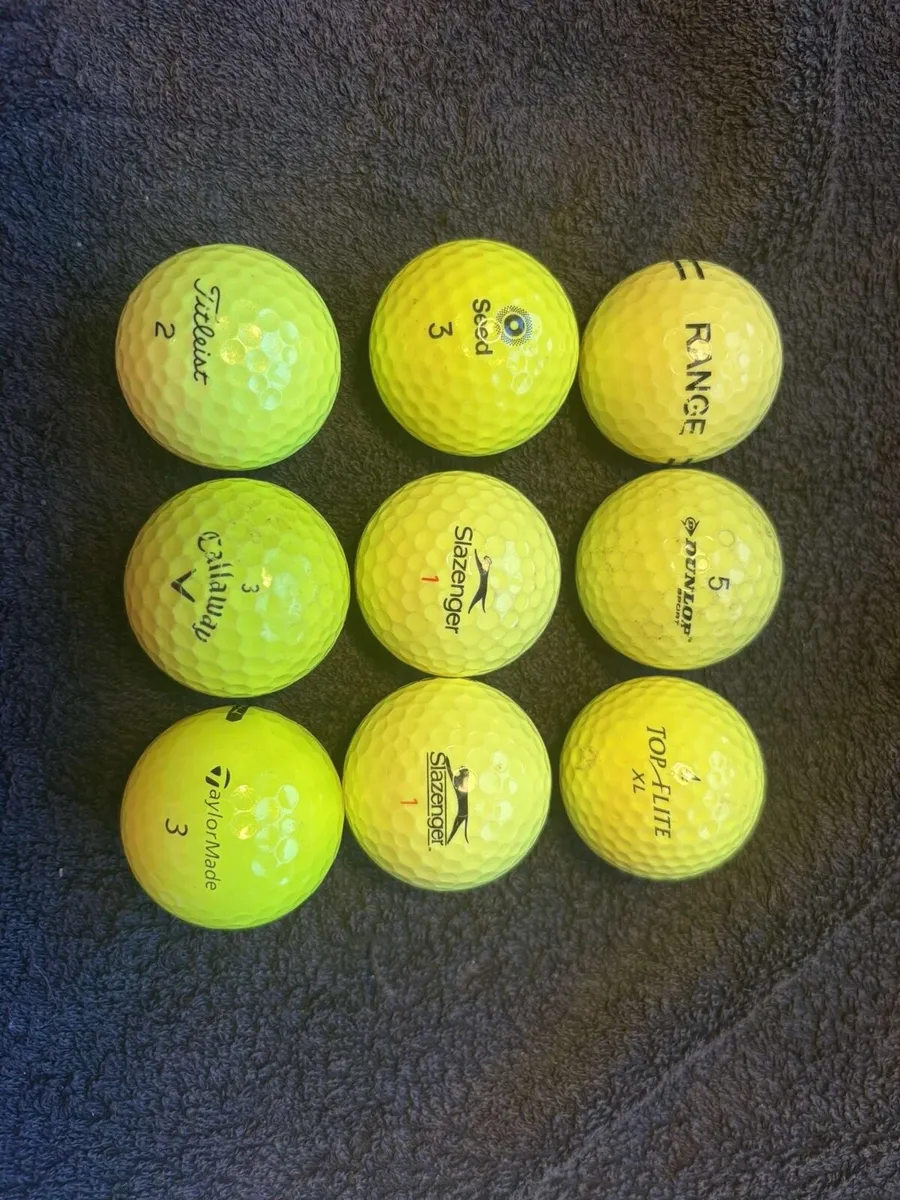 Yellow golf balls mix brand