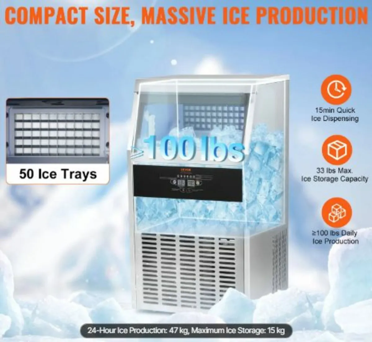Commercial Ice Maker Freestanding Cabinet Machine - Image 4