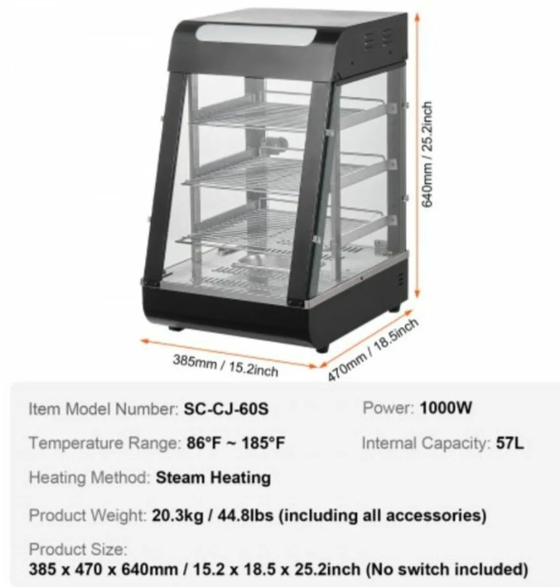 3-Tier Food Warmer Display – never used. - Image 3