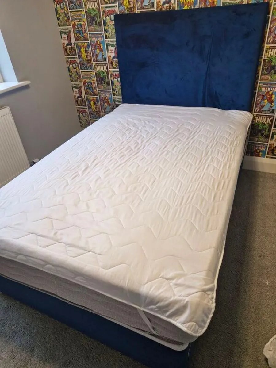 Bed with storage, Headboard, mattress as new. No marks or stains. Width 4 ft, length 6 ft 5. - Image 2