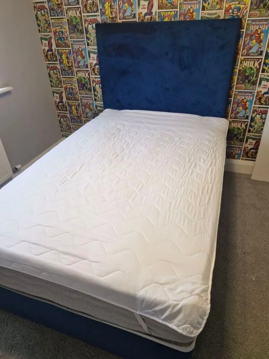Bed with storage, Headboard, mattress as new. No marks or stains. Width 4 ft, length 6 ft 5. - Image 3