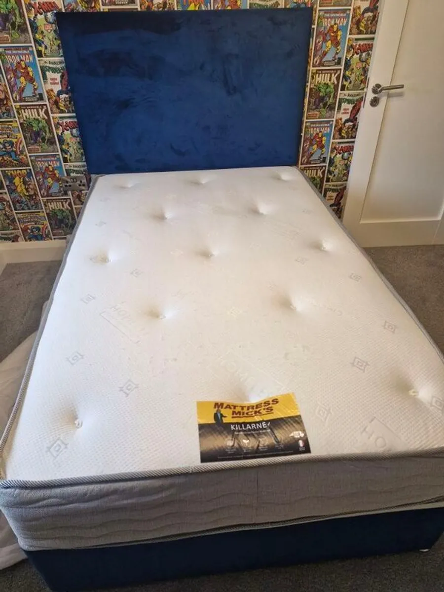 Bed with storage, Headboard, mattress as new. No marks or stains. Width 4 ft, length 6 ft 5. - Image 4