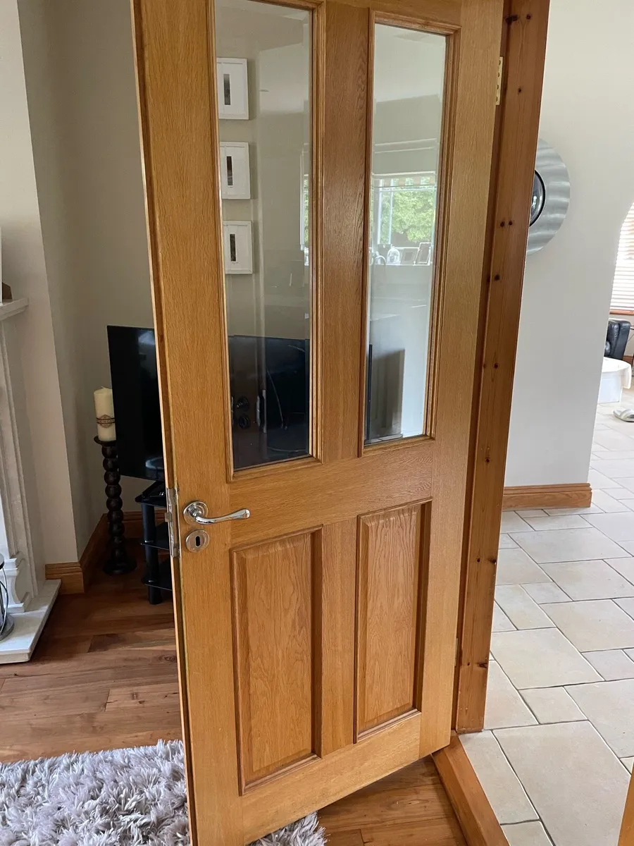 Oak glass double interior doors - Image 3