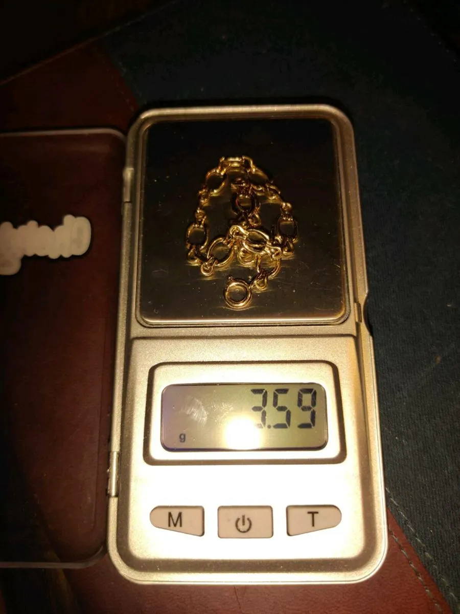 CIRCLE LINKS, RARE 9CT Gold 3.59 Gram 8"Bracelet ! - Image 2