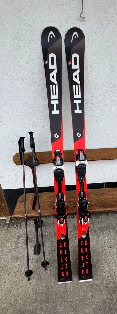 Pair of Head Supershape Skis - Image 1