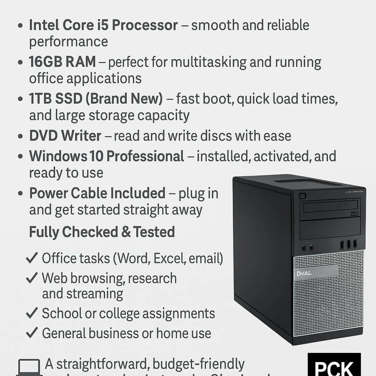 Dell Optiplex 7010 - i5 / 1TB SSD /  16GB-RAM - Image 2
