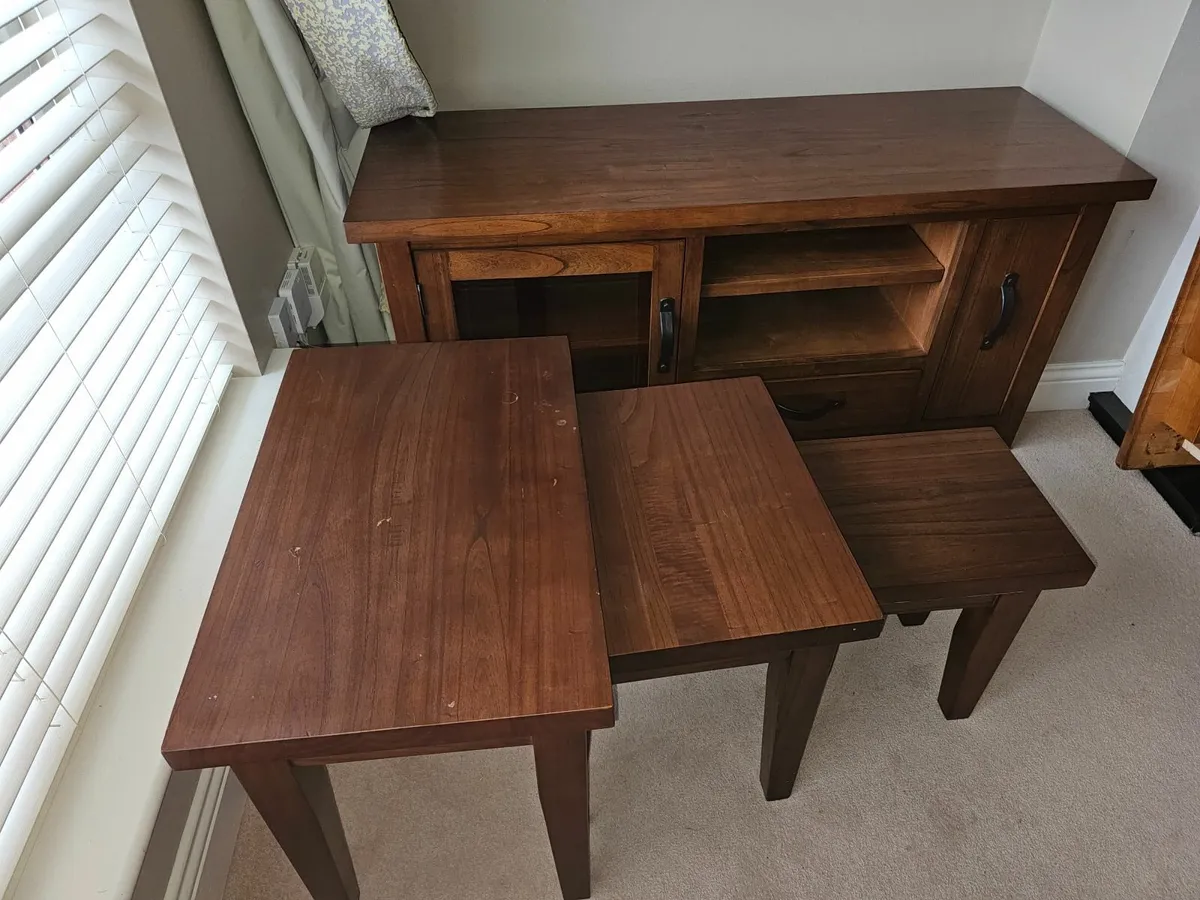 Tv stand & nest of 3 tables - Image 2