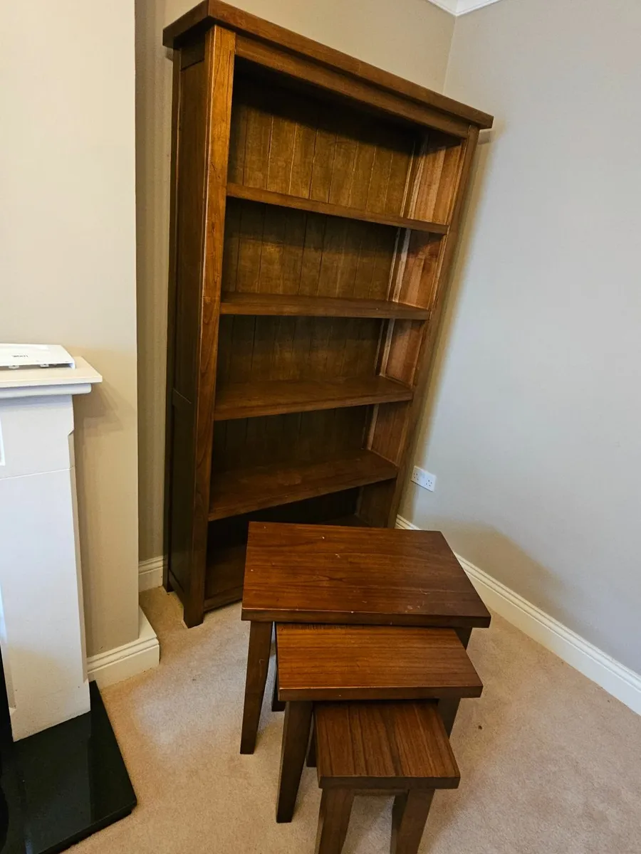 Large bookshelf, matching tv stand & nest tables - Image 3