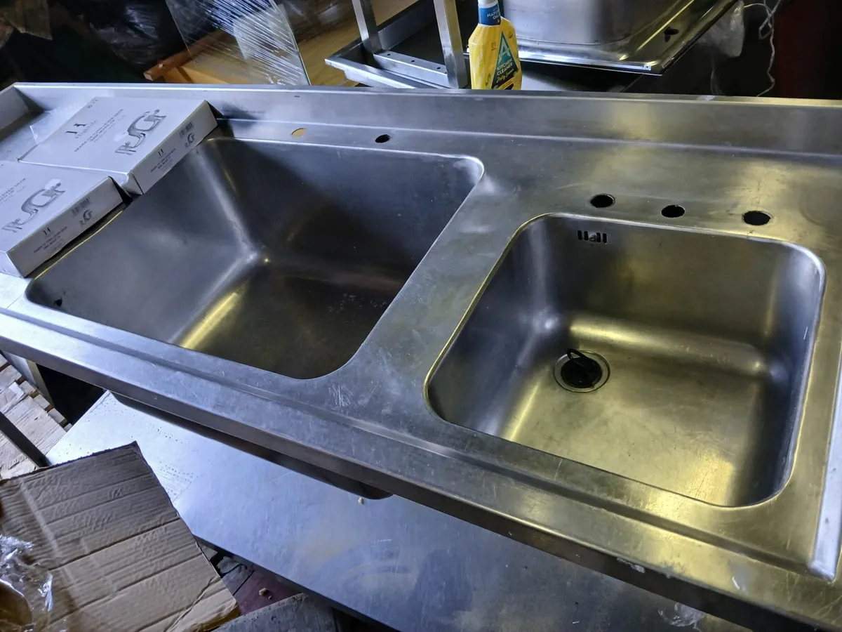 Staneless steel cabbinet double sink unit - Image 1