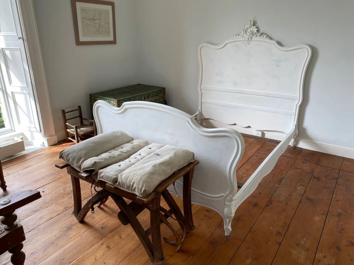 French Antique Vintage Hand Carved Bed - Image 1