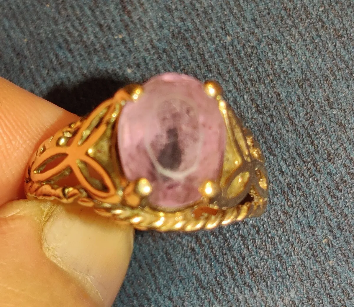 CELTIC KNOT AMETHYST, 9CT Gold Vintage Unisex Ring - Image 4