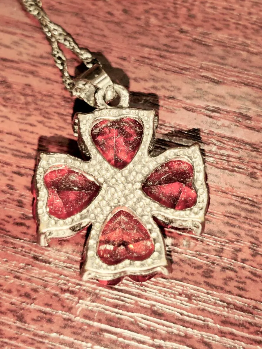 FOUR LEAF CLOVER, 18CT White Gold Heavy Necklace ! - Image 3