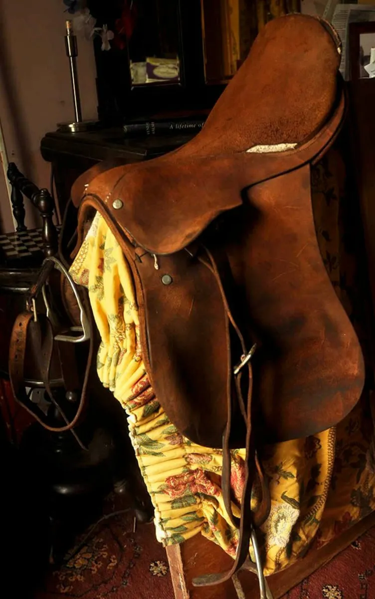 Vintage Equestrian Leather Saddle - Image 2