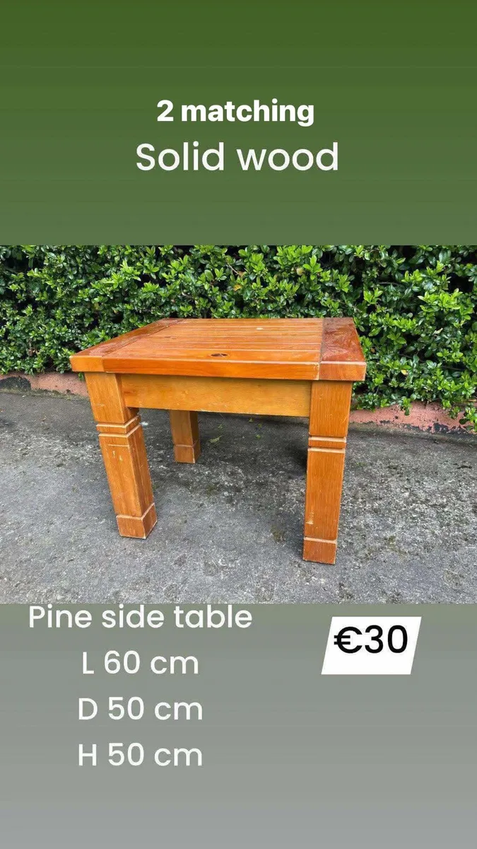 2 pine side tables - Image 1
