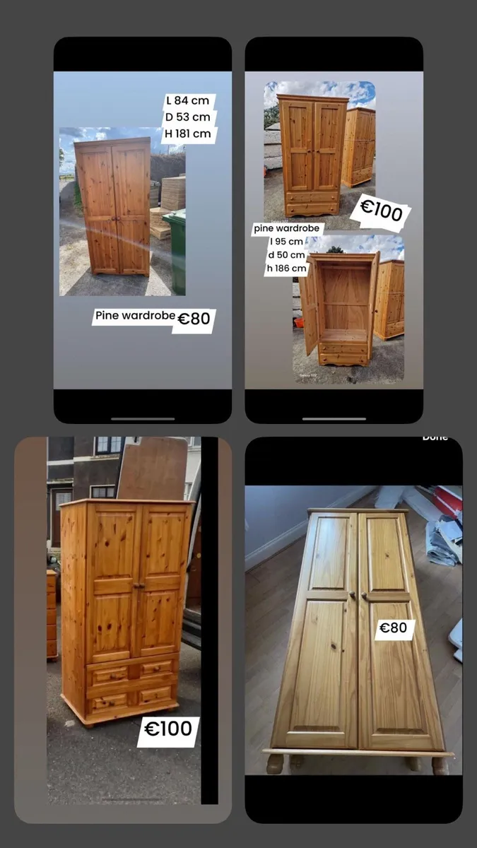 4 wooden wardrobe for sale €80/100€ - Image 1