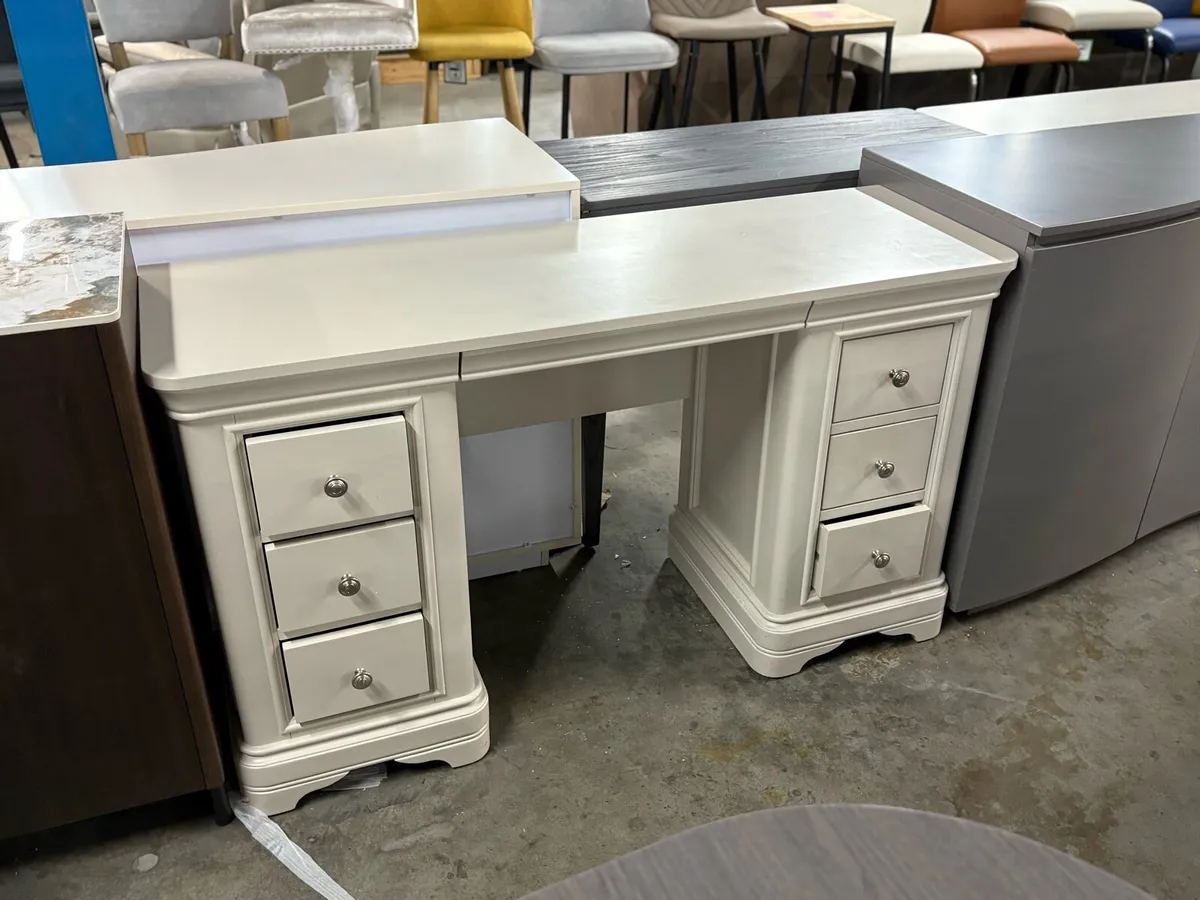 Newport Light Grey 6 Drawer Dressing Table - Image 1