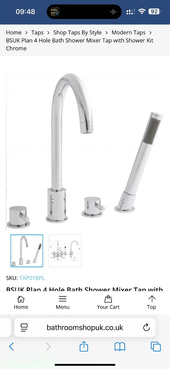 Bathroom 4-hole tap shower - Image 2