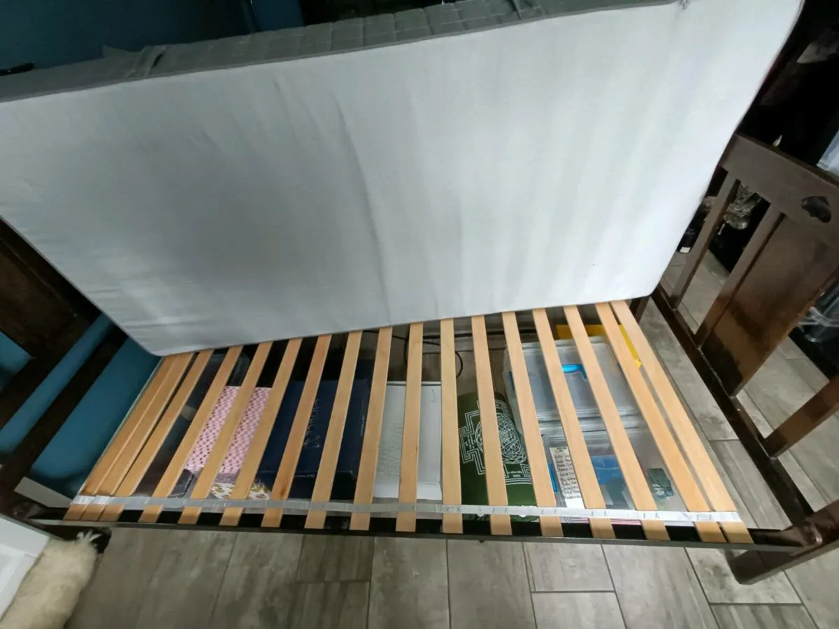 Single bed frame & Bamboo charcoal 7cm topper - Image 4