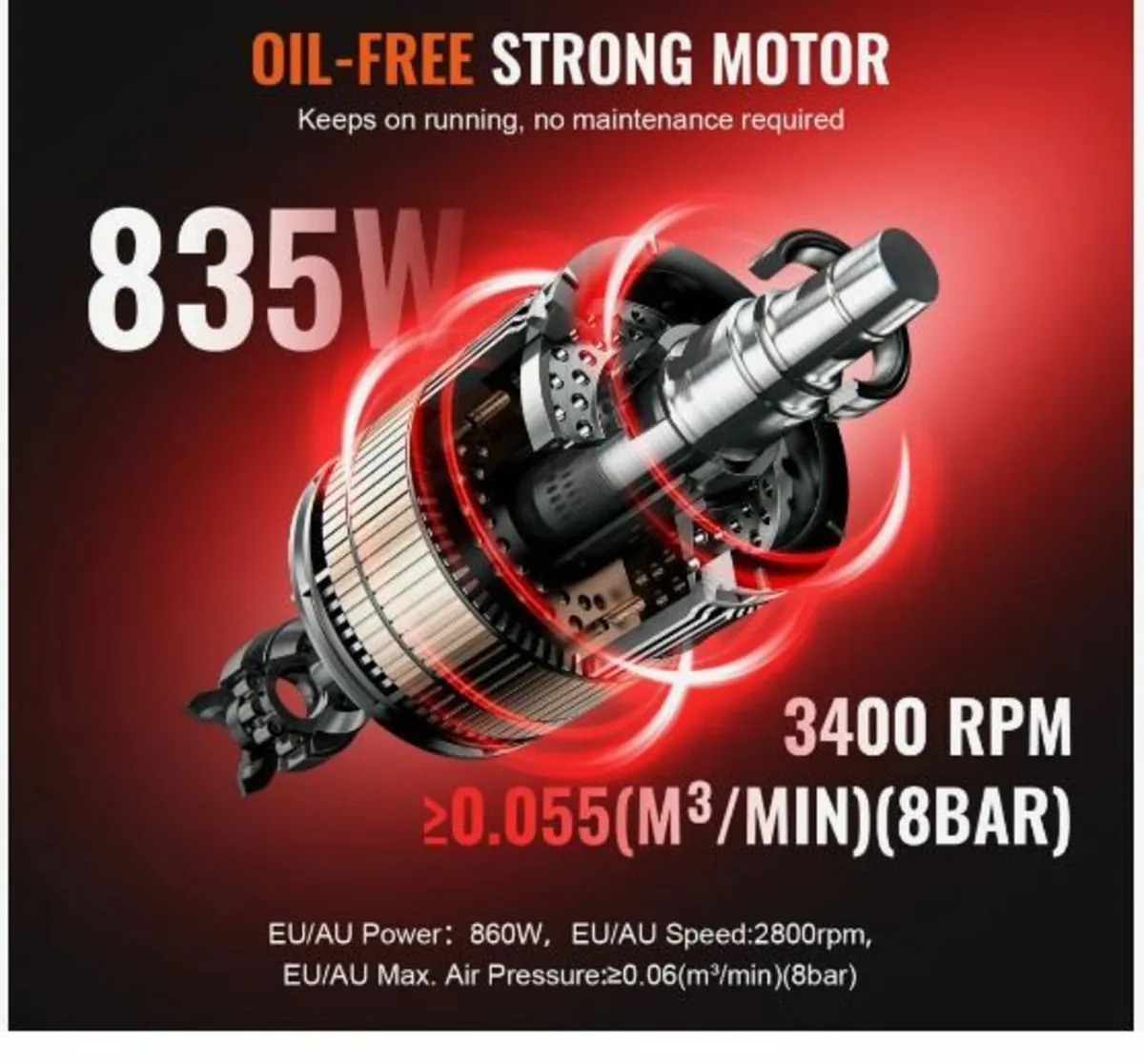 Air Compressor Compact Portable Oil - Image 2