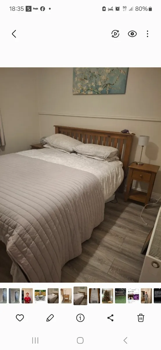King bedframe  & matching lockers - Image 2