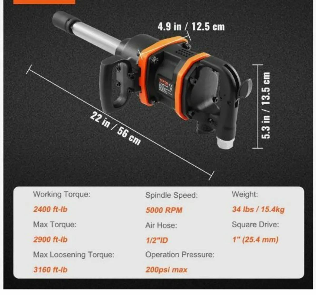 1 Inch Air Impact Wrench Impact Gun - Image 2
