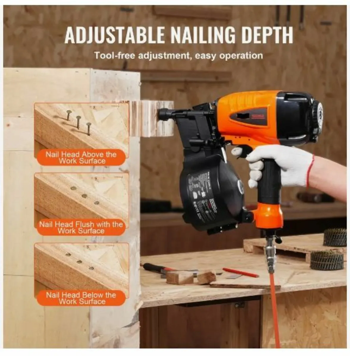 CN65 Coil Siding Nailer 1-1/4" to 2-1/2" 15 Degre - Image 3