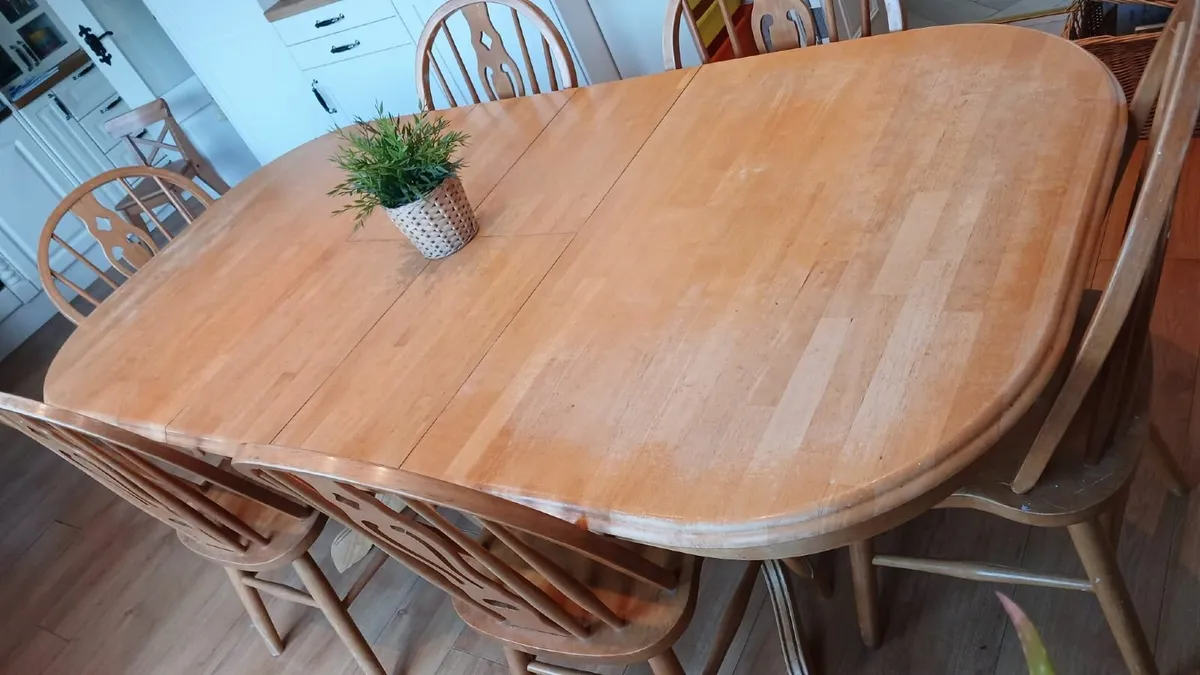 Kitchen Table +6 Chairs. Extendable. Solid Wood - Image 3