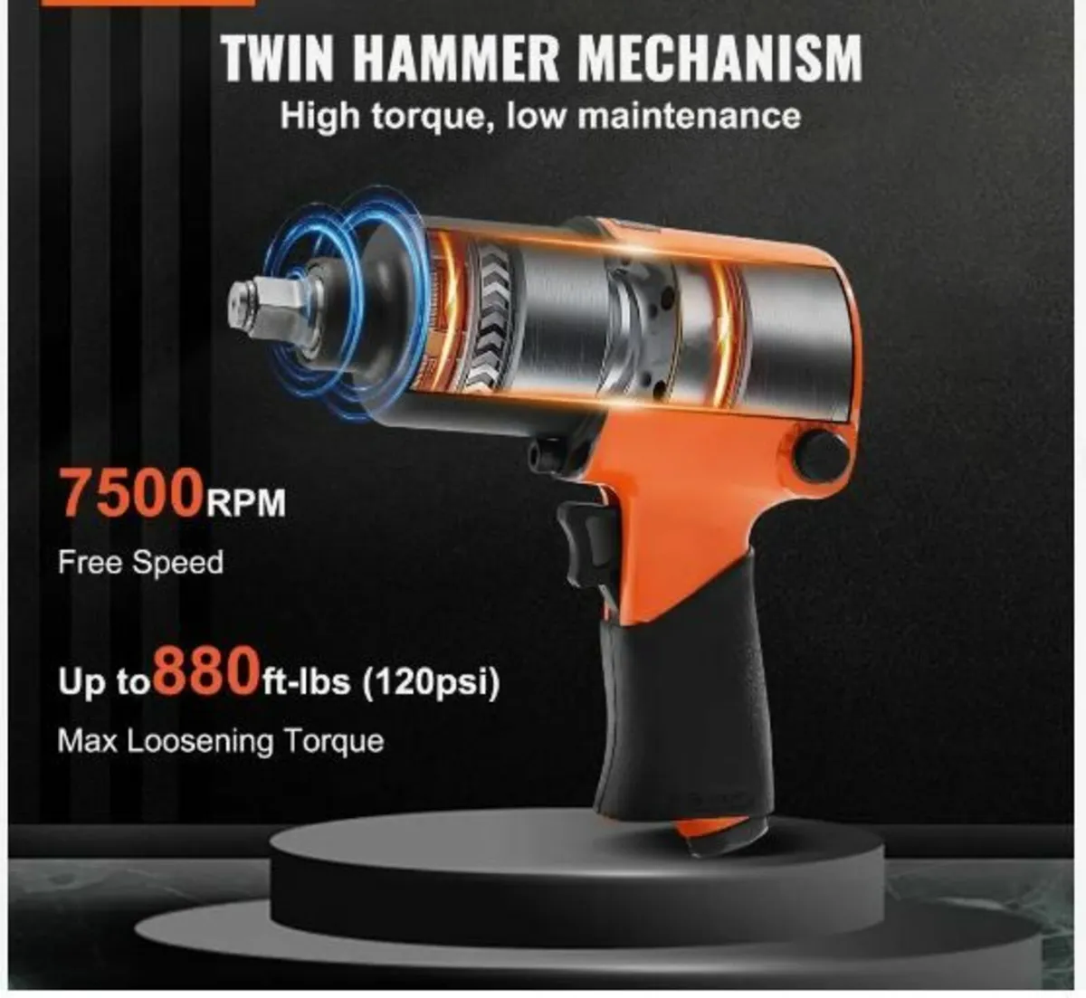 Air Impact Wrench, 1/2" Drive Air Impact - Image 2