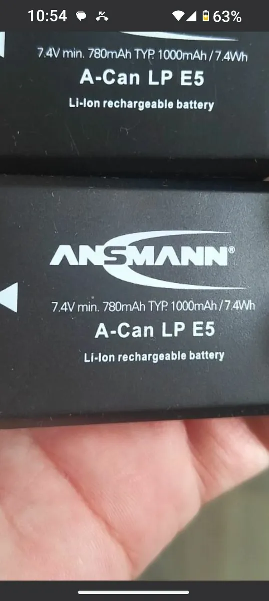 CANON PLUS  TWO  ANSMANN LP-E5  1000mAh BATTERY'S - Image 2